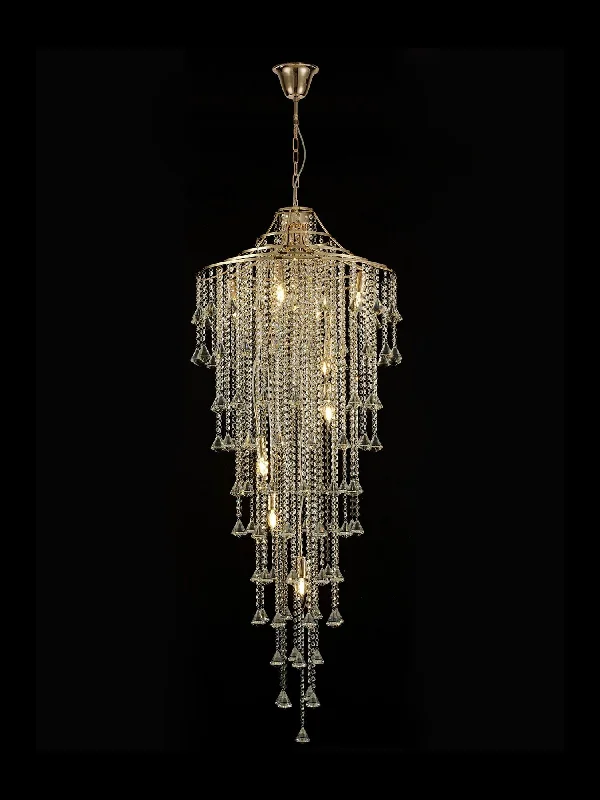 Track lighting with a chunky, bold designInina Tall Pendant 9 Light E14 - French Gold/Polished Chrome Finish IP20 Track lighting with a chunky, bold designInina Tall Pendant 9 Light E14 - French Gold/Polished Chrome Finish IP20