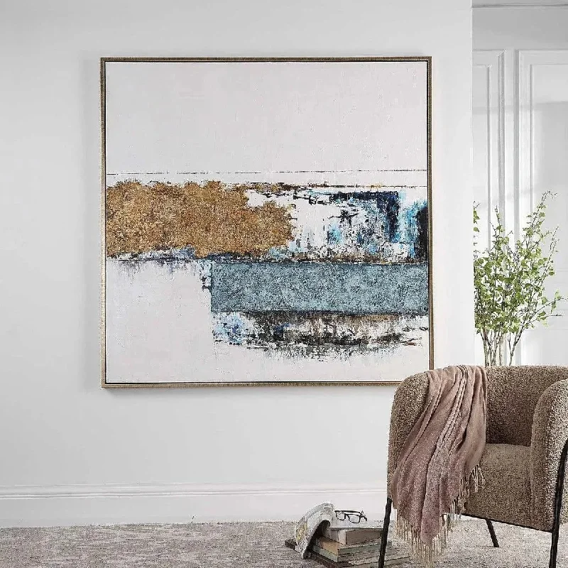 Wireless track lighting for easy installationStacked Against Wall Art