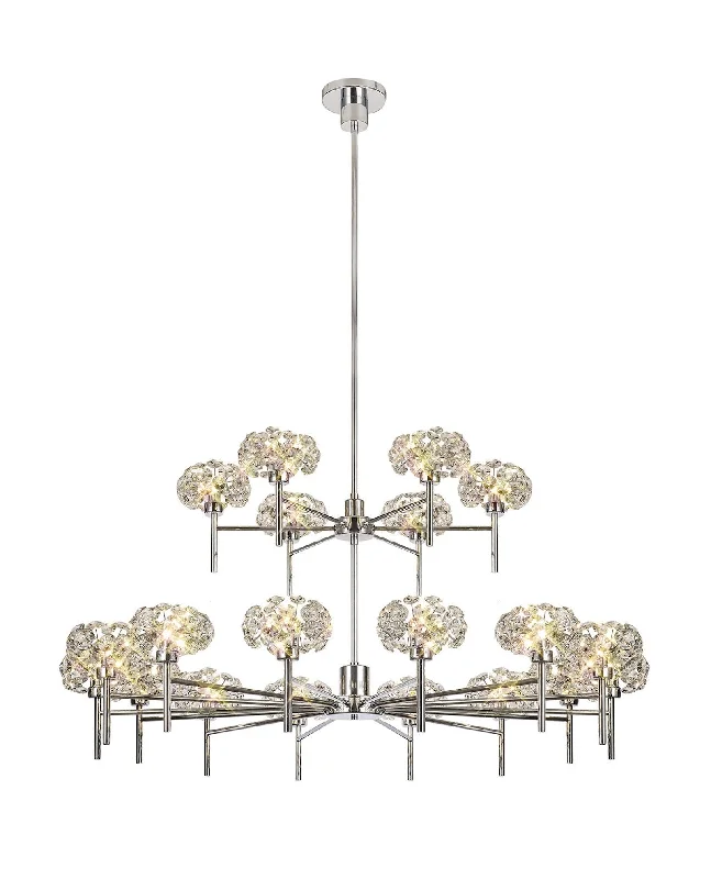 Track lighting with a decorative track designBellagio 20 Light G9 2-Tier Light With Polished Chrome And Crystal Shade