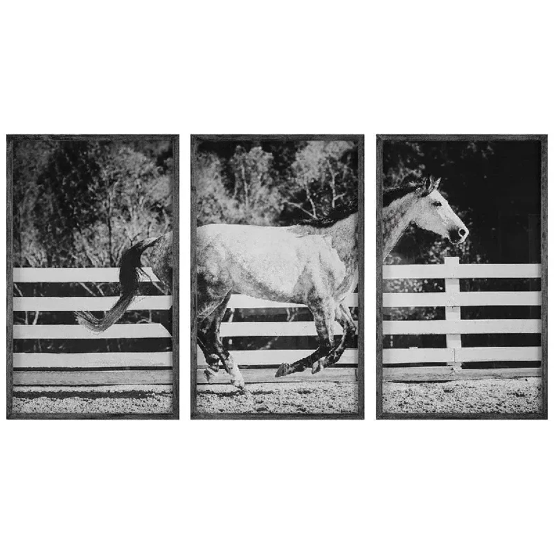 Track lighting with a decorative track designGalloping Forward Wall Art