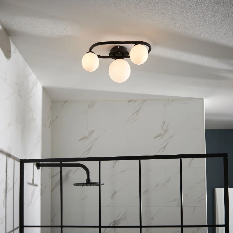 Track lighting with clear glass shadesPulsa 3lt semi flush
