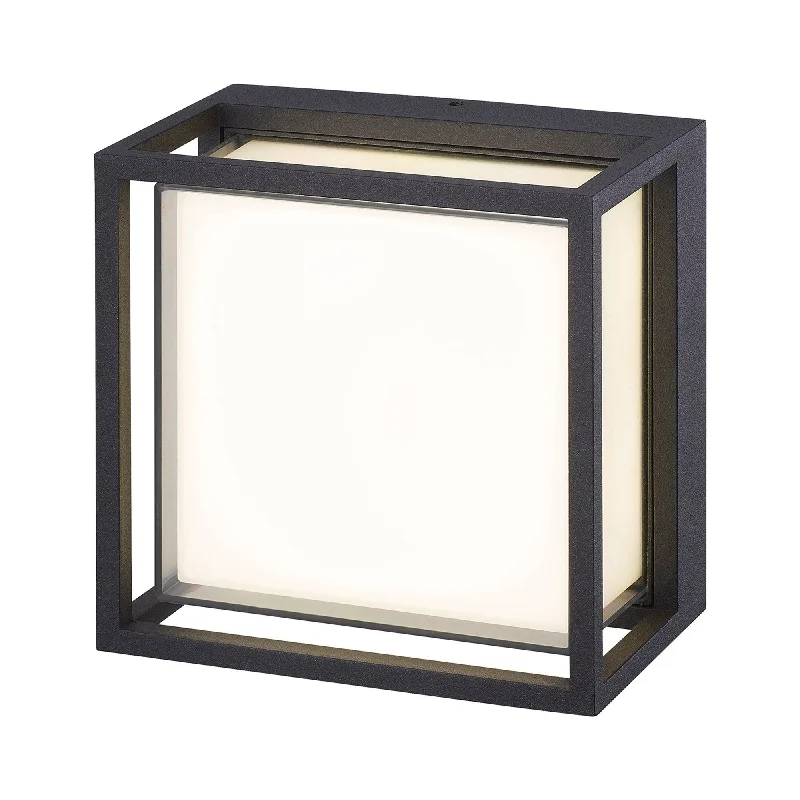 Track lighting for updating office lobbiesmetal wall lamps with a matte black finish for a sleek and modern lookChamonix Square/Rectangle Ceiling/Wall Light, 9W LED, 3000K, 725lm, IP65, Dark Grey, White