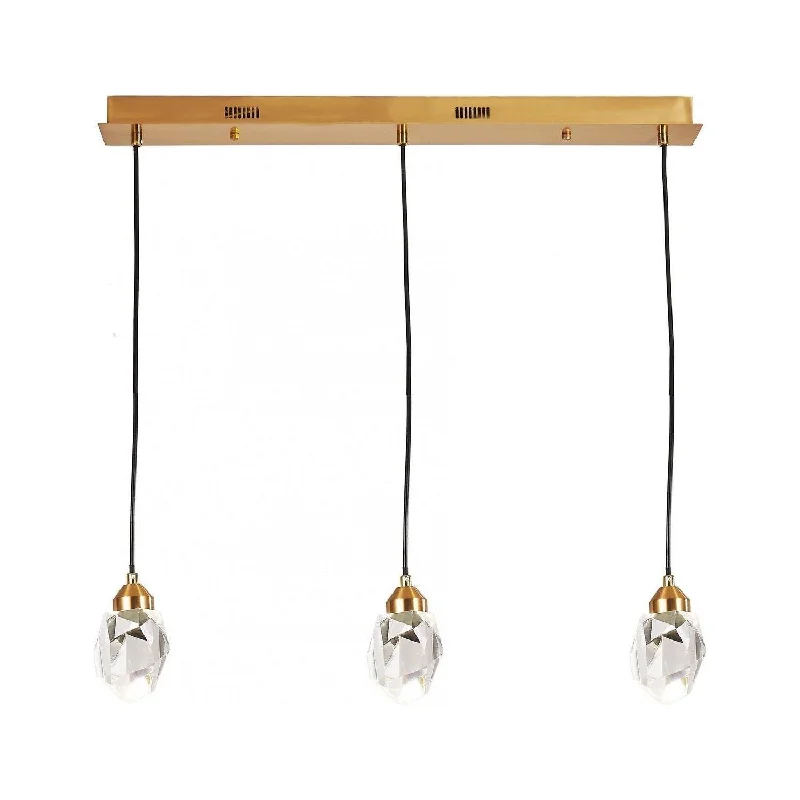Track lighting with a chunky, bold designRock Crystal 3-Light Pendant