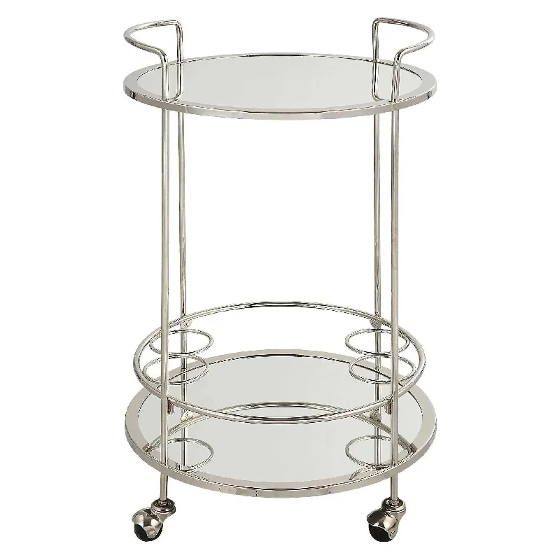 Track lighting with frosted glass shadesSpritz Bar Cart