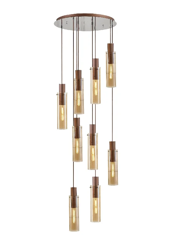 Track lighting for illuminating dining tablesHailey Slim 9L Double Height/Cluster Ceiling Light E27 With Polished Chrome & Mocha Track lighting for illuminating dining tablesHailey Slim 9L Double Height/Cluster Ceiling Light E27 With Polished Chrome & Mocha