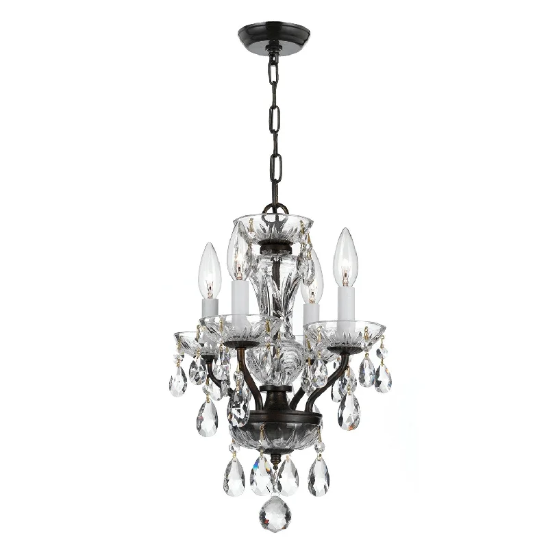 Chandeliers with Adjustable Arms for Directional LightingChandeliers with Adjustable Arms for Directional LightingTraditional Crystal 4 Light Swarovski Strass Crystal English Bronze Mini Chandelier