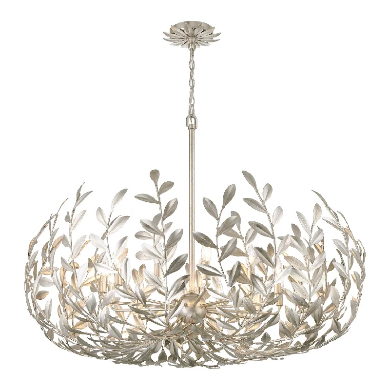 Ceiling - Mounted Chandeliers for Standard CeilingsCeiling - Mounted Chandeliers for Standard CeilingsBroche 12 Light Antique Silver Chandelier