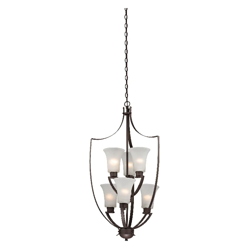 Chandeliers with Metal Frames in Bronze FinishChandeliers with Metal Frames in Bronze FinishFoyer 21" Wide 6-Light Chandelier