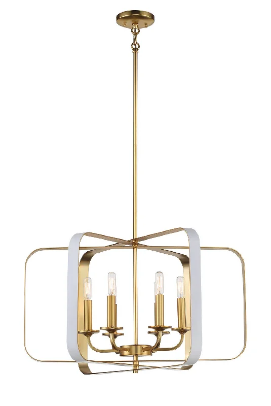 Modern Crystal Chandeliers for Contemporary HomesModern Crystal Chandeliers for Contemporary HomesMinka-Lavery Aureum 1216-706 Chandelier Light - Matte White W/ Honey Gold