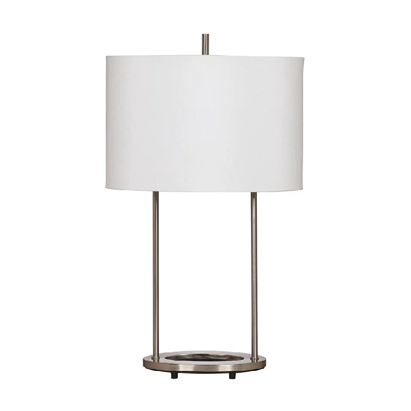 fabric table lamps with a linen shade for a relaxed and breathable lookfabric table lamps with a linen shade for a relaxed and breathable lookMaisie Nickel Metal Table Lamp (Pack of 2)