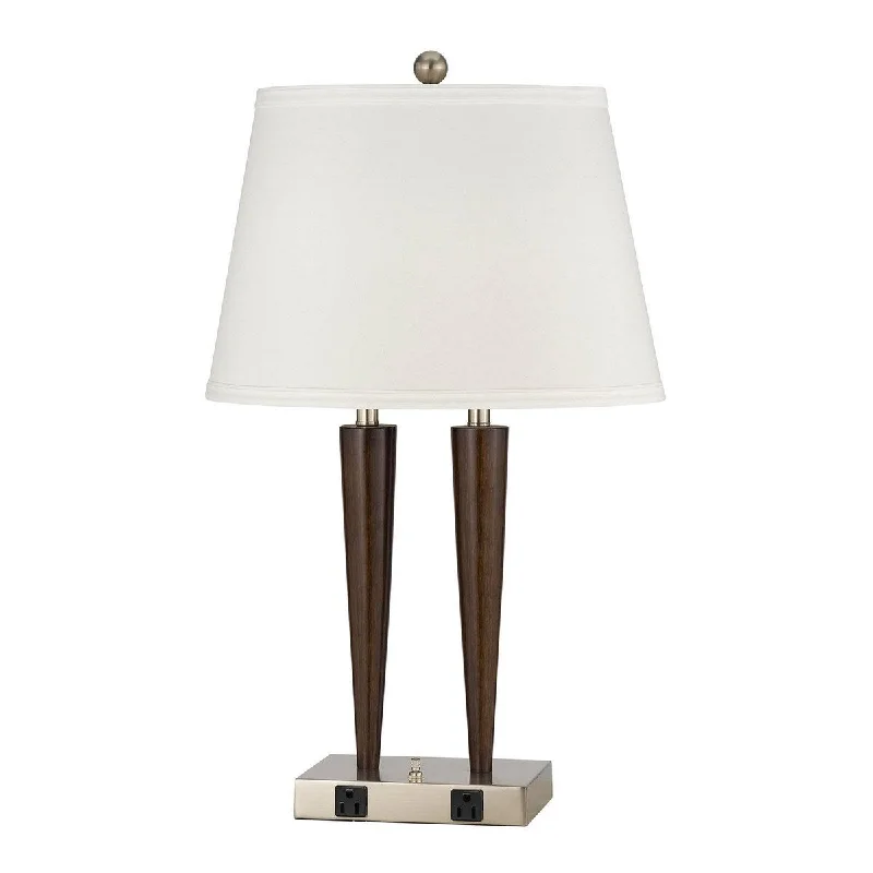 metal table lamps with a matte black finish for a sleek appearancemetal table lamps with a matte black finish for a sleek appearanceMetal Desk Lamp with Sleek Dual Conical Support, Silver and Brown