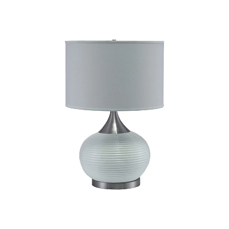 crystal table lamps with dazzling prisms for a glamorous effectcrystal table lamps with dazzling prisms for a glamorous effectTable Lamp with Pot Bellied Ceramic Body, Gray and White